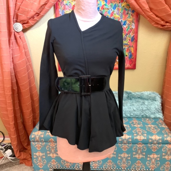 Cynthia Ashby asymmetrical swing asymetrical neck tunic top cotton, M - Picture 1 of 10